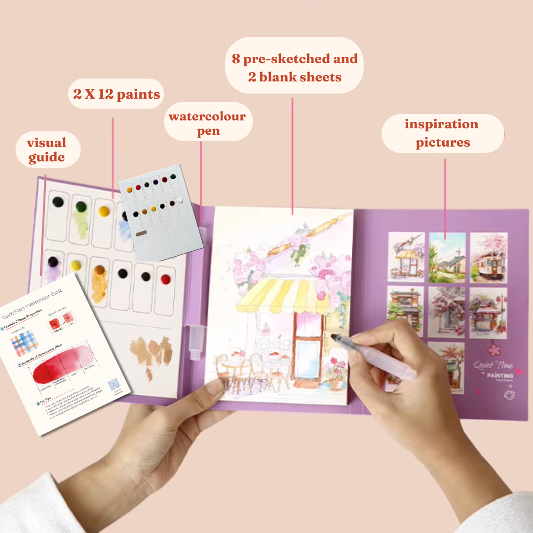 Escape & Unwind Watercolour Painting A4 Book