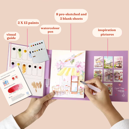 Escape & Unwind Watercolour Painting A4 Book