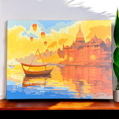 Sunset in Varanasi Paint by Number Kit