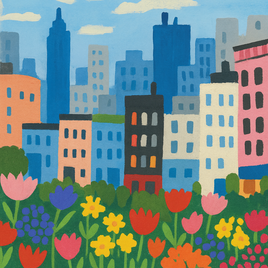 City Flower Market Paint by Number Mini Kit