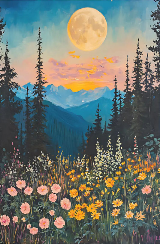Mountain of Wildflowers Paint by Number Kit