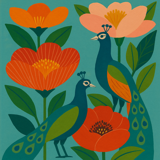 Peacocks in Love Paint by Number Mini Kit