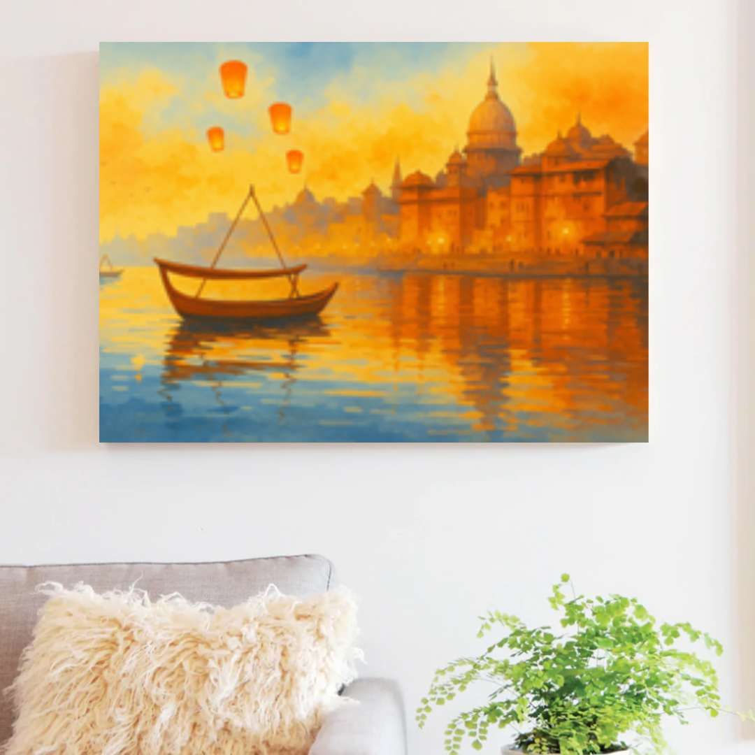 Sunset in Varanasi Paint by Number Kit