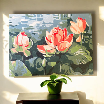 The Pink Lotus Paint by Number Jumbo Kit