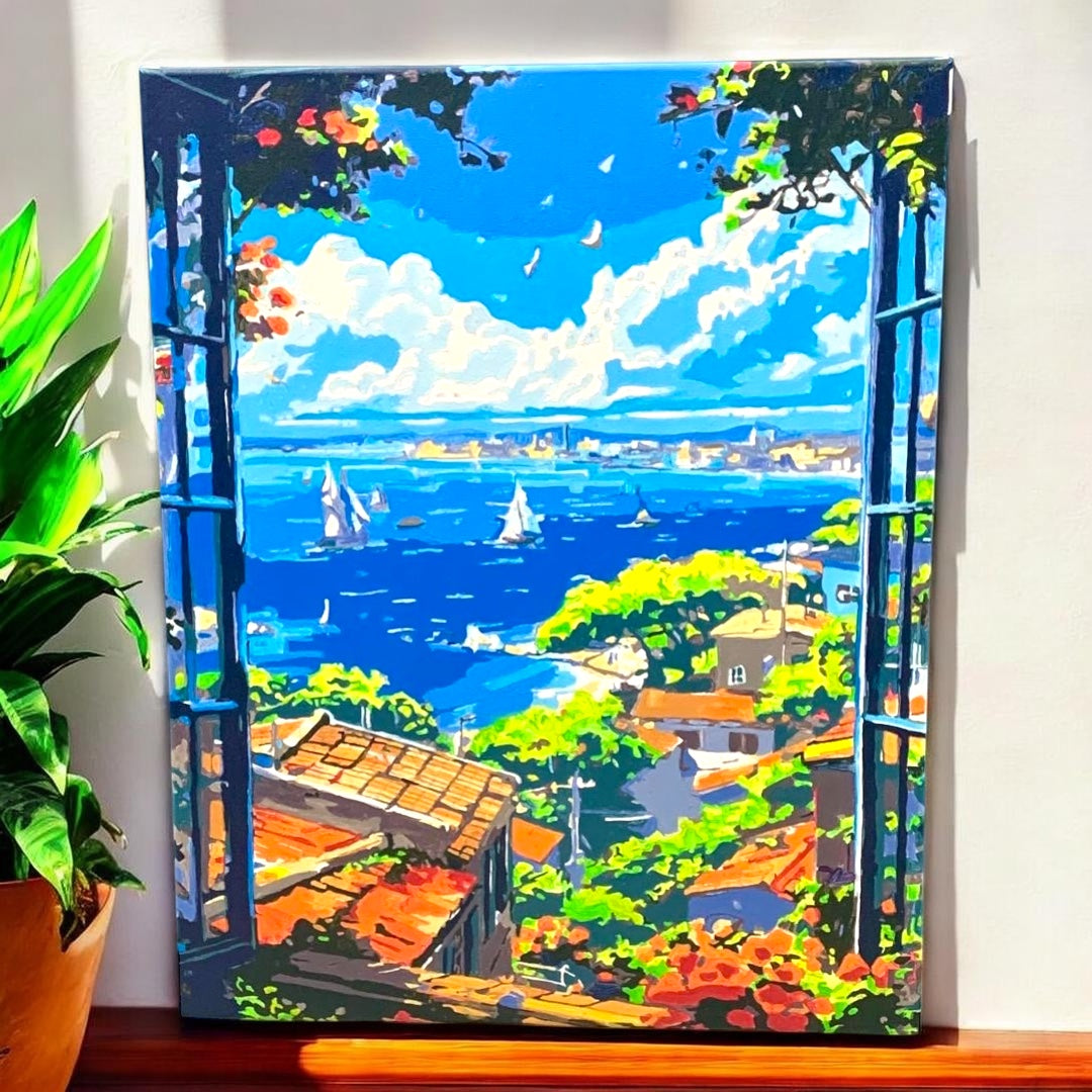Mediterranean View Paint by Number Jumbo Kit