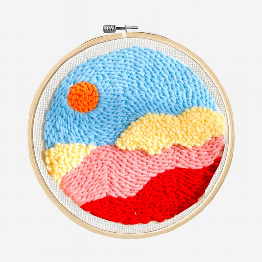 Mountain Sunset Punch Needle Embroidery Kit