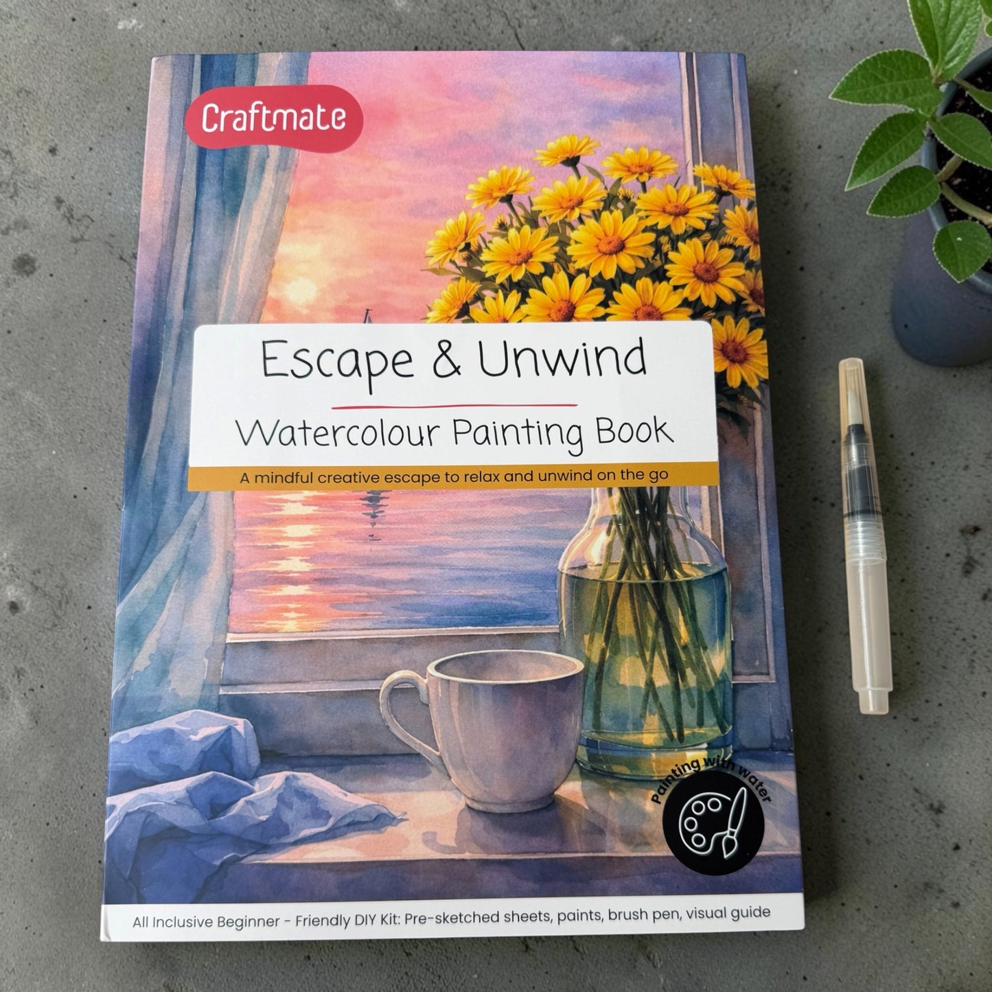 Escape & Unwind Watercolour Painting A4 Book