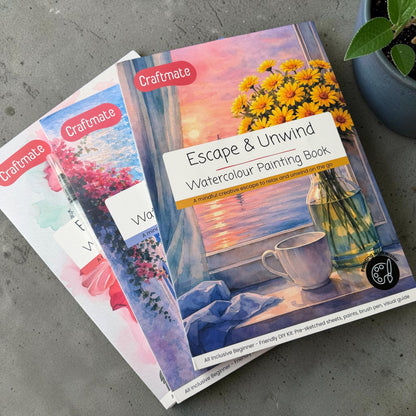 Escape & Unwind Watercolour Painting A4 Book